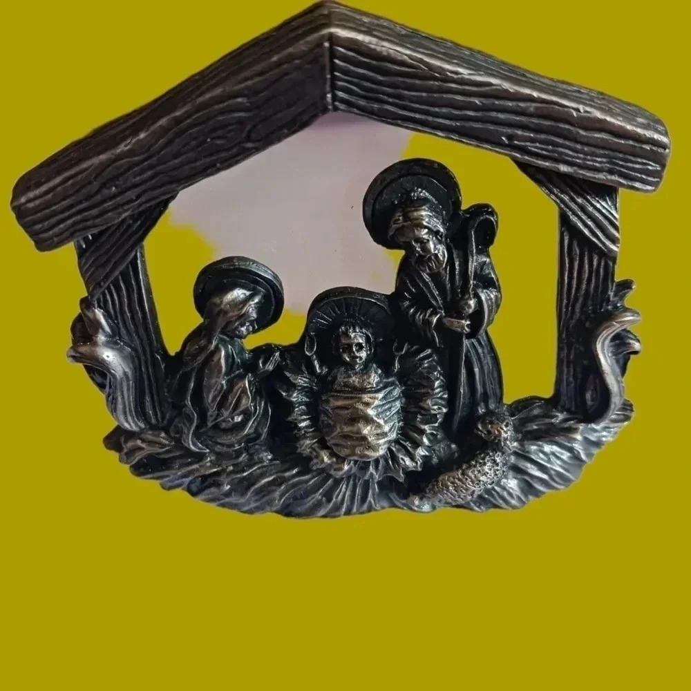 Candle holder standing nativity metal - Picture 4 of 5